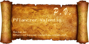 Pflanczer Valentin névjegykártya